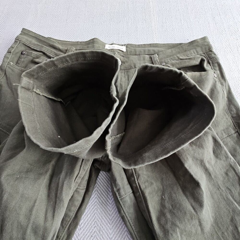 Blind Trust Jeans Men's 42x32 Green Stretch Denim Distressed Streetwear Lined - Picture 4 of 16